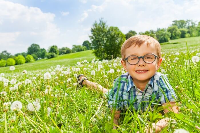 Shortsighted Child Wearing Glasses