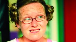 Ursula Holden Gill eye squint and thick glasses Contact Lens Bristol Services for TV Show